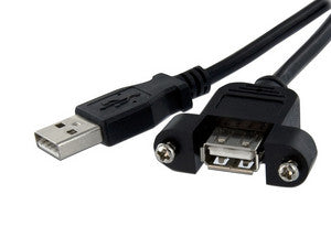 Cable Extensor de 91cm USB 2.0 para empotrar en panel, Conector Tipo A Hembra, Velocidad de Transferencia hasta 480Mbps