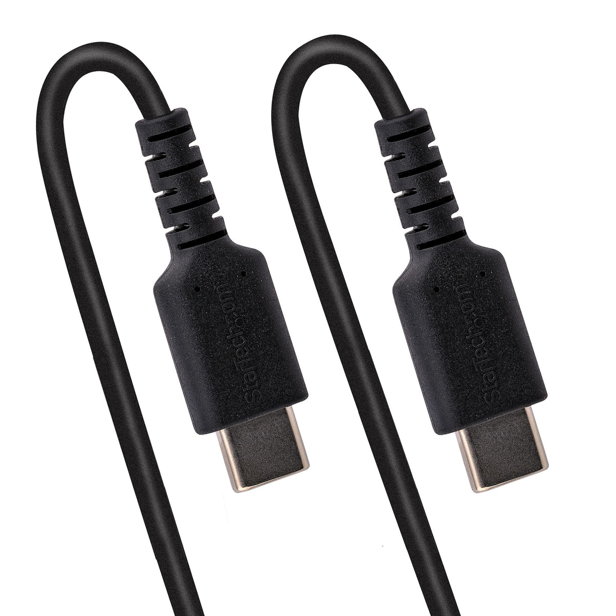 R2CCC-1M-USB-CABLE - StarTech.com Cable de 1m de Carga USB C a USB C, Cable USB Tipo C Rizado de Carga Rápida y Servicio Pesado, Cable USB 2.