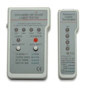 Intellinet Probador de Cables Multifuncional Cable Comprobador de cables UTP/STP RJ-11, RJ-45 Gris, Blanco Poder, Si