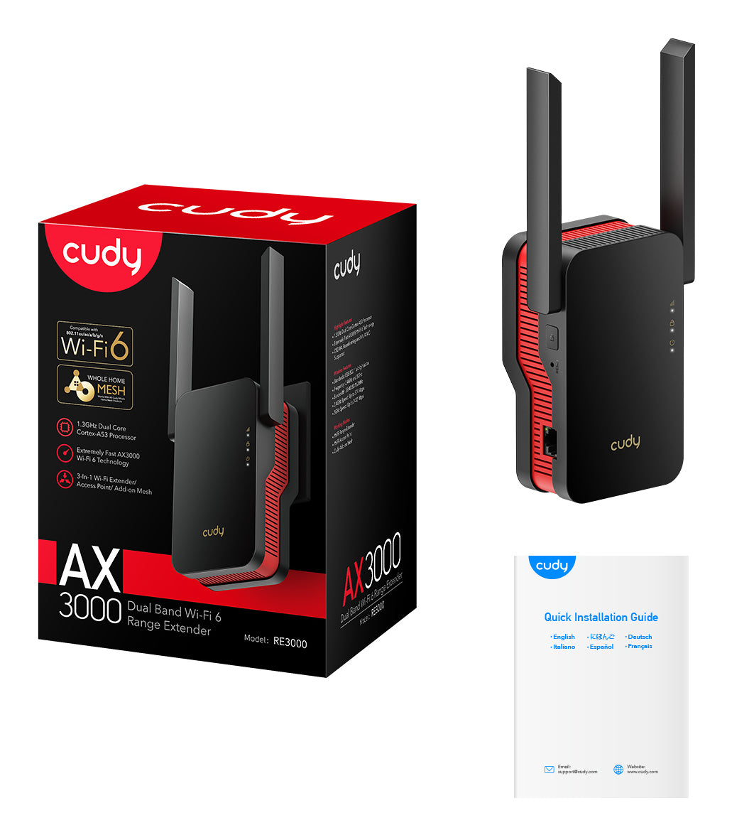 RE3000 - Cudy RE3000 amplificador de señal Wi-fi