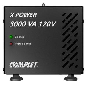 COMPLET Regulador Electrónico de Voltaje ERV-10-006 3000VA 3000W 120V, 2x NEMA 5-15R