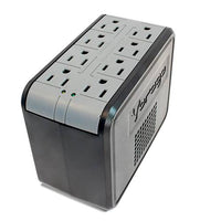 Regulador VORAGO AVR-100, 8 Salidas AC, Negro, Hogar, 1000 VA