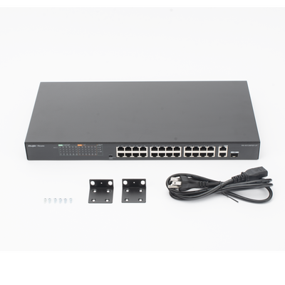 RG-ES126FGS-LP - Ruijie Switch PoE+ No Administrable / 24 Puertos 10/100 PoE+ / 2 Uplinks Gigabit RG-ES126FGS-LP