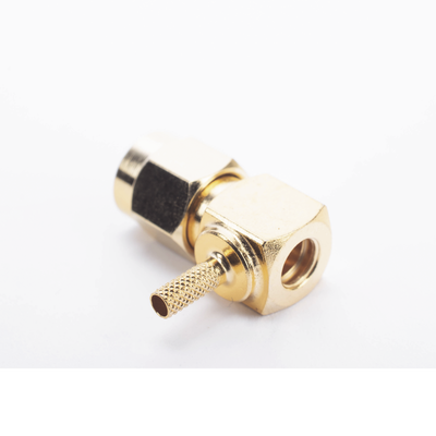 RSA-3010-1B - Rf Industries,Ltd Conector SMA Macho en Ángulo Recto Para RG-174/U, Grupo B, Oro/ Oro/ Teflón