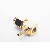 RSA-3010-1B - Rf Industries,Ltd Conector SMA Macho en Ángulo Recto Para RG-174/U, Grupo B, Oro/ Oro/ Teflón