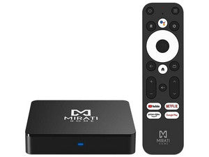 TV Box Mirati MTB001 con Android TV 10, 1GB RAM, 8GB Almacenamiento, Wi-Fi, Ethernet, USB, MicroSD