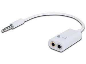 Adaptador Manhattan 2 Puertos 3.5mm Hembra a 3.5mm Macho, 24K Gold Plated, 20cm