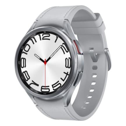 Smartwatch Samsung Galaxy Watch 6 Bluetooth 47mm Super AMOLED 480x480 Plata, Resistente al Agua 50m, Monitor de Ritmo Cardíaco