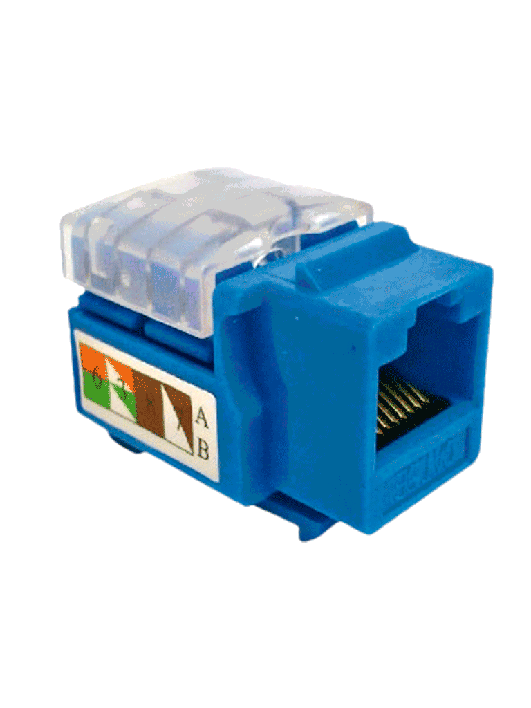 Modulo jack keystone RJ45 CAT 5E / 8 Hilos / AWG 22-26 / Color azul