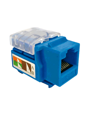 Modulo jack keystone RJ45 CAT 5E / 8 Hilos / AWG 22-26 / Color azul