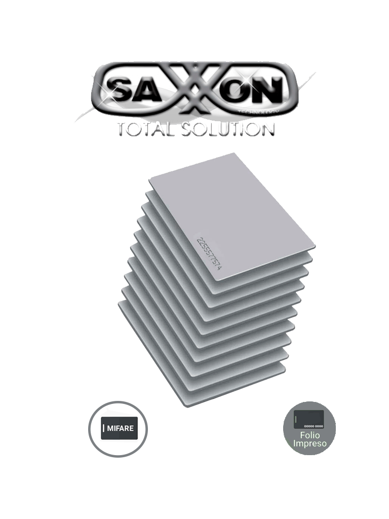 SAXXON SAXTHF01- TAG o Tarjeta De PVC UHF pasivo / Compatible con Lectoras SAXR2656 & SAXR2657 / EPC GEN2 / Folio Impreso