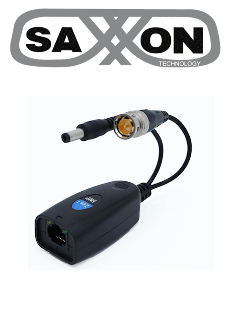 Transceptores Pasivos SAXXON SXDE502 5MP / Video y Energía / 150m 5MP / 200m 1080P / HDCVI / AHD / TVI / CBVS / Conexión Fácil