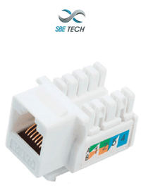 Módulo jack keystone RJ45 CAT 5e, 8 hilos, AWG 22-26, color blanco