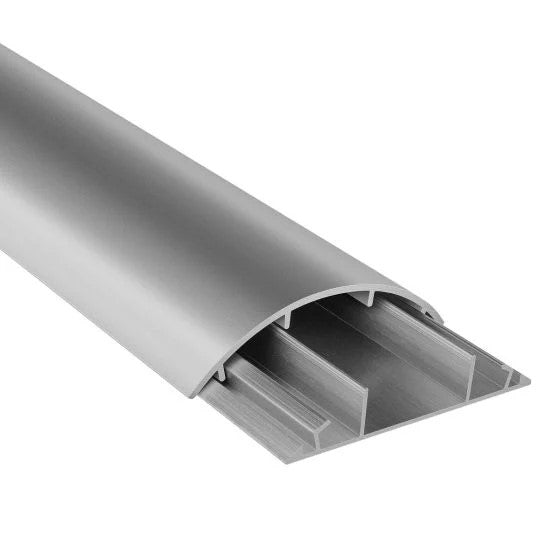 SBE TECH Canaleta Media Caña Aluminio 6cm x 1.4cm x 2.5m, 2 Canales