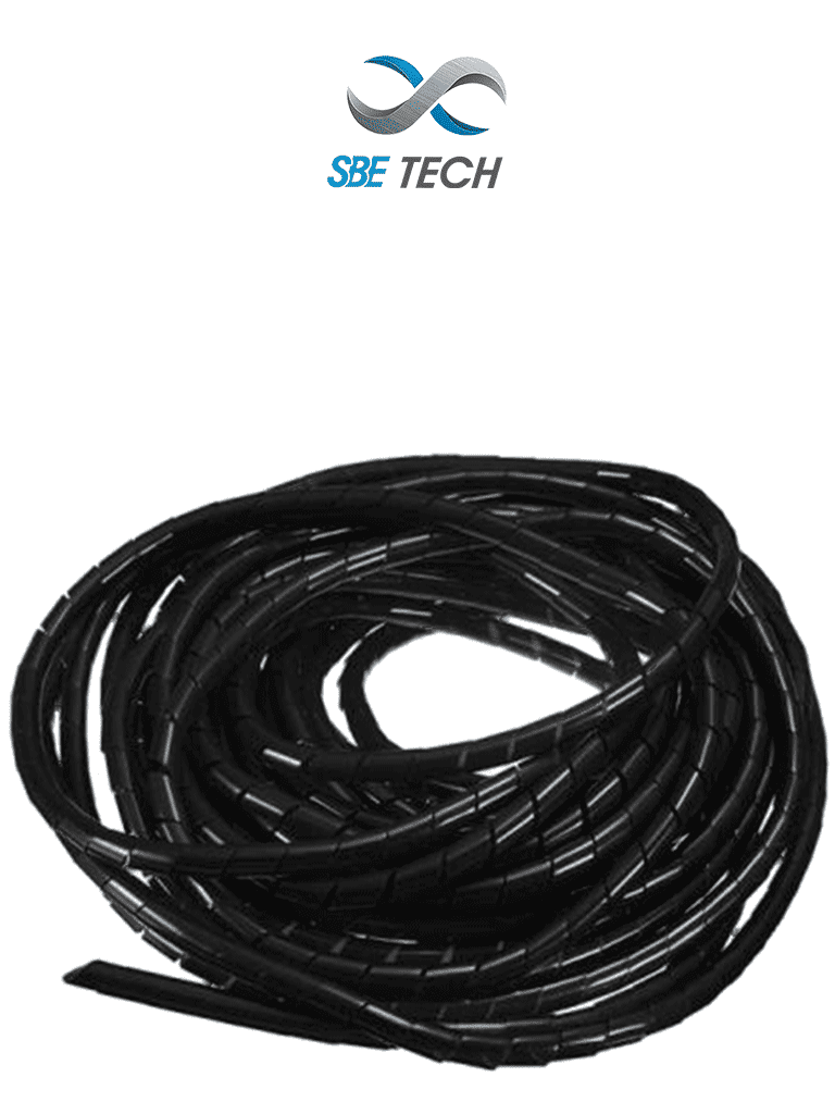 Organizador de cable espiral negro 1/2 pulgada 10 metros - SBETECH CNESPN12