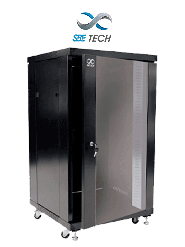 Gabinete de Piso 20UR con Puerta de Cristal, 600mm de Profundidad, para Equipos de Red