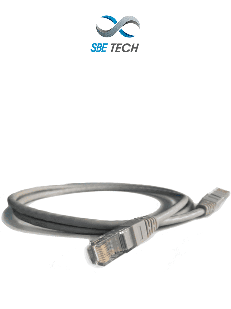 Patch cord Cat6 SBETECH PCC6U0.3M-GY - 0.3m, 8 hilos, ISO 11801, Clase E, color gris