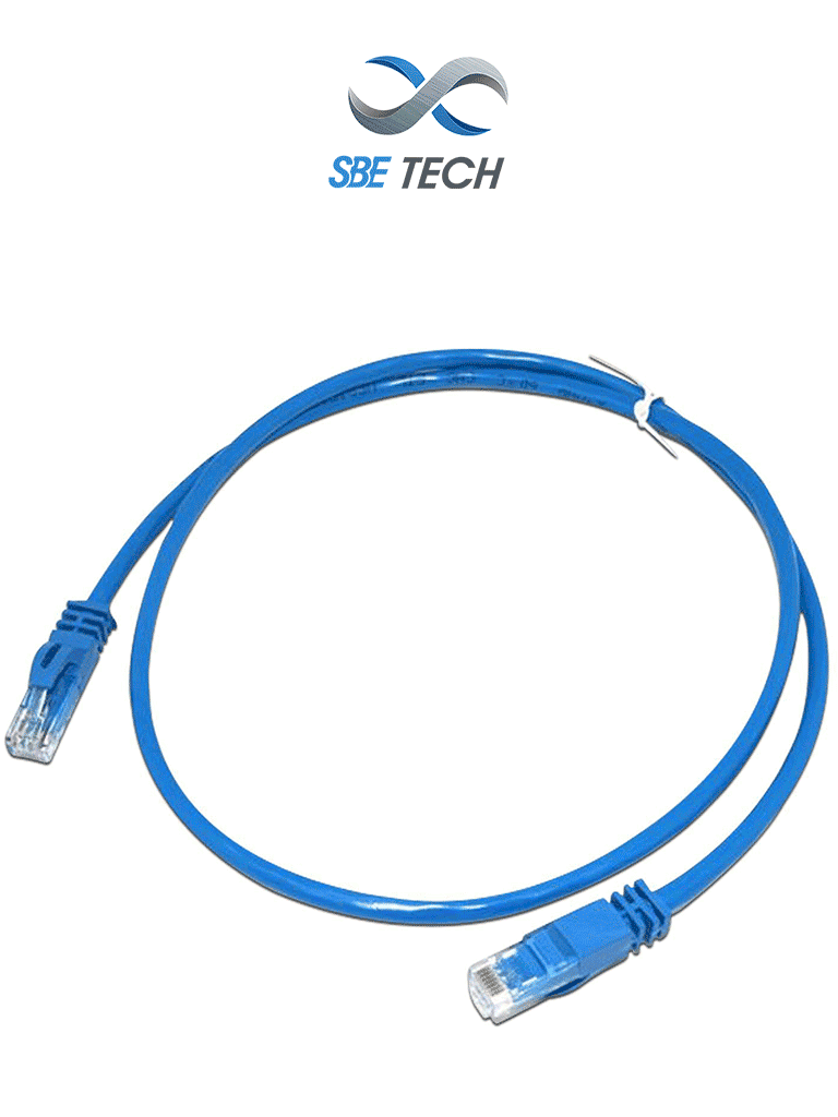 Cable de parcheo Cat 6 SBETECH SBE-PCC6U2.0M-BL, 2 metros, bota inyectada y moldeada