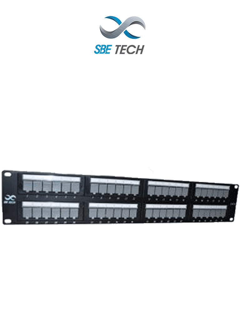 Panel de Parcheo Cat. 6 SBETECH PPC648P, 48 Puertos, Certificación ANSI/TIA 568-C.2 e ISO 11801 2a Ed.