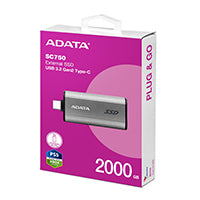 ESTADO SOLIDO ADATA EXTERNO SC750 2000GB - HASTA 1000 MB/S- SUPERSPEED USB 3.2 GEN 2 USB-C PORTÁTIL NEGRO TITANIO
