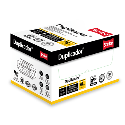 Papel Cortado Scribe Duplicador 99% de Blancura 78gr Caja C/5000 Hojas