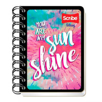 Cuaderno Scribe Pocket Doble Espiral Pasta Semi Rigida Raya 80H