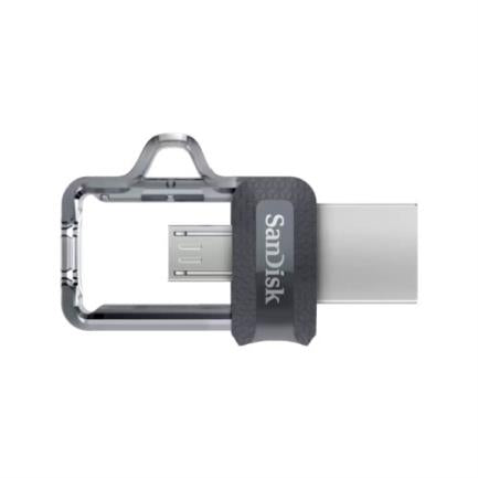 Memoria USB SanDisk Flash Ultra Dual Drive M3.0 32GB USB 3.0 USB Type-A Micro-USB Color Gris SDDD3-032G-G46