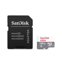SanDisk Ultra microSD 128 GB MicroSDXC UHS-I Clase 10, 100 MB/s, Gris, Rojo