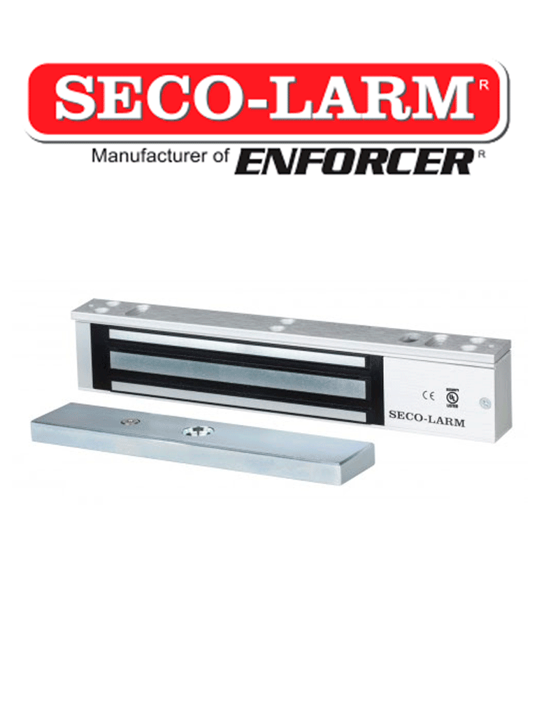 Electroimán Seco-Larm E941SA600 600Lb, 12VDC, Montaje en Puerta, 250mm