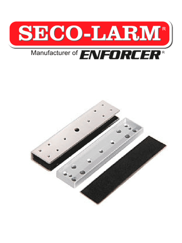 Soporte tipo "U" para puerta de vidrio E941S600UQ, 600 lb, compatible con electroimán