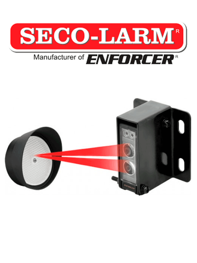 Sensor de haz fotoeléctrico reflectante Seco-Larm E936S45RRGQ, Alcance 13 metros, Cumple con UL325