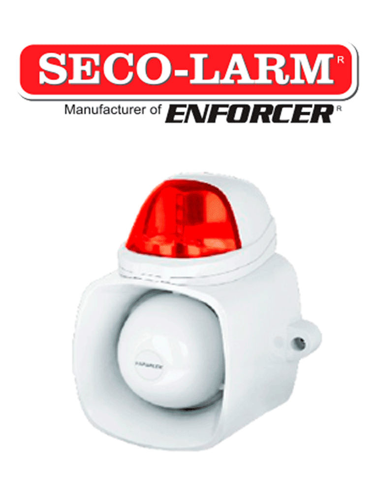 Sirena Autónoma Seco-Larm SH816SSQR 120 dB, Altavoz 25W, IP65, Lente Roja