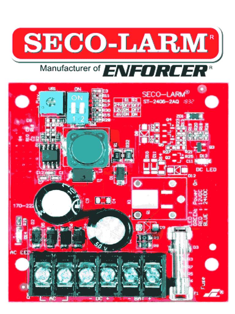 Fuente de Poder SECO-LARM ST24062AQ 1.5A 6/12/24VCD con Cargador de Batería