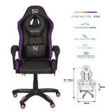 Necnon NSG-RGB 1 Asiento plano respaldo duro, Negro, Rosa, Rosa, NBSGR128RG