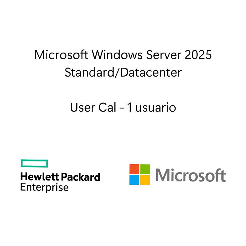 Hewlett Packard Enterprise Sistema Operativo Microsoft Windows Server 2025, 1 Usuario CAL, Modelo P77110-B21