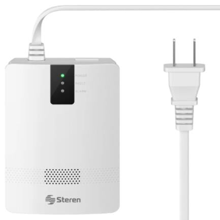 Alarma de Gas Steren Audible 80 dB Cable 1.3m Blanco Seguridad Hogar