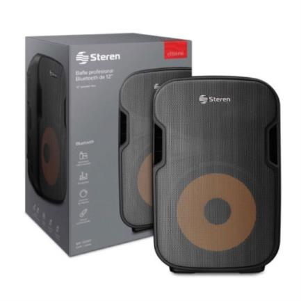 Bafle Steren 12" Semi Profesional Bluetooth/MP3/Aux 2300W PMPO Negro