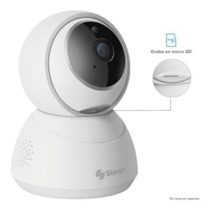 Cámara Seguridad Steren Wi-Fi/Ethernet 3MPx Robotizada Seguidor de Movimiento Color Blanco