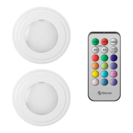 Lámparas Steren Decorativas RGB LED, 16 Colores, Control Remoto