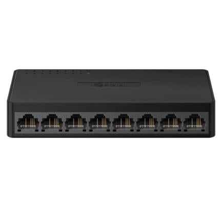 Switch Steren Fast Ethernet 8 Puertos 10/100 Mbps Color Negro Rackeable 1U con Fuente de Alimentación Integrada