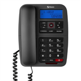 Steren TEL-235 teléfono Teléfono DECT Identificador de llamadas Plata, Terminal con conexión por cable, Altavoz