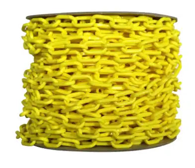 JYRSA Cadena Plástica Eslabón 6 mm, 50 m Amarilla, Producto Empresarial