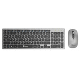 Combo Inalambrico Recargable 2 en 1 Stylos Teclado 96% Membrana 96 teclas Conexion USB Nano 2.4Ghz + Mouse 1,600 Dpi 5 Botones Conexion USB Nano 2.4Ghz con adaptador USB-A a USB-C Gris