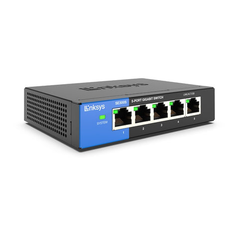 Linksys SE3005 switch No administrado L2 Gigabit Ethernet (10/100/1000) Negro