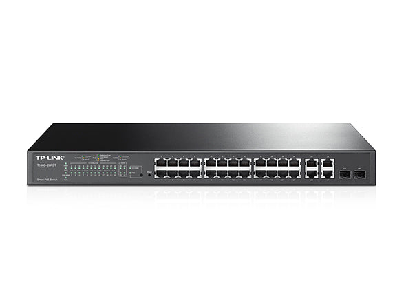 Switch PoE Inteligente TP-Link TL-SL2428P 24 Puertos Gigabit, 4 Puertos SFP, 802.3af/at, 180W