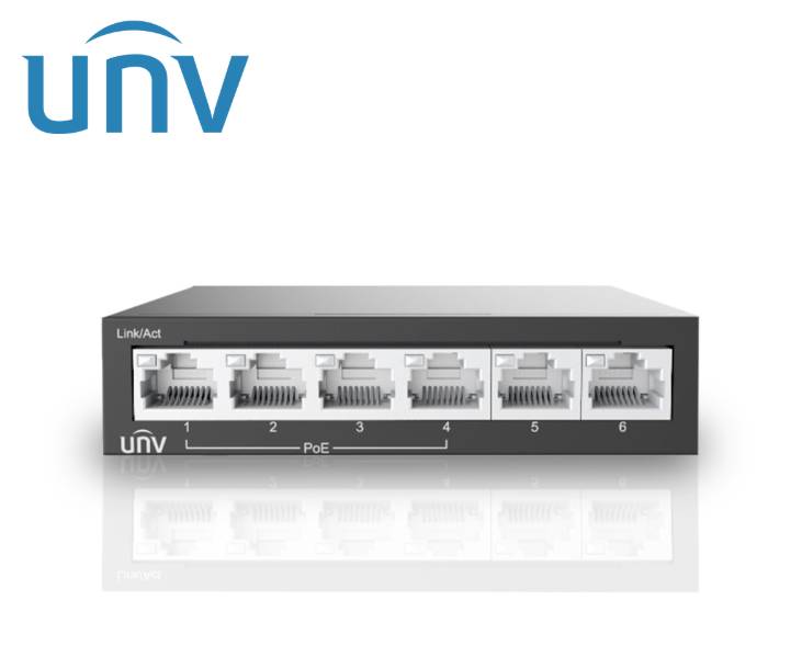 UNIVIEW Switch NSW2020-6T-POE-IN, 6 Puertos, PoE, 1 Gbps, Gestión Web