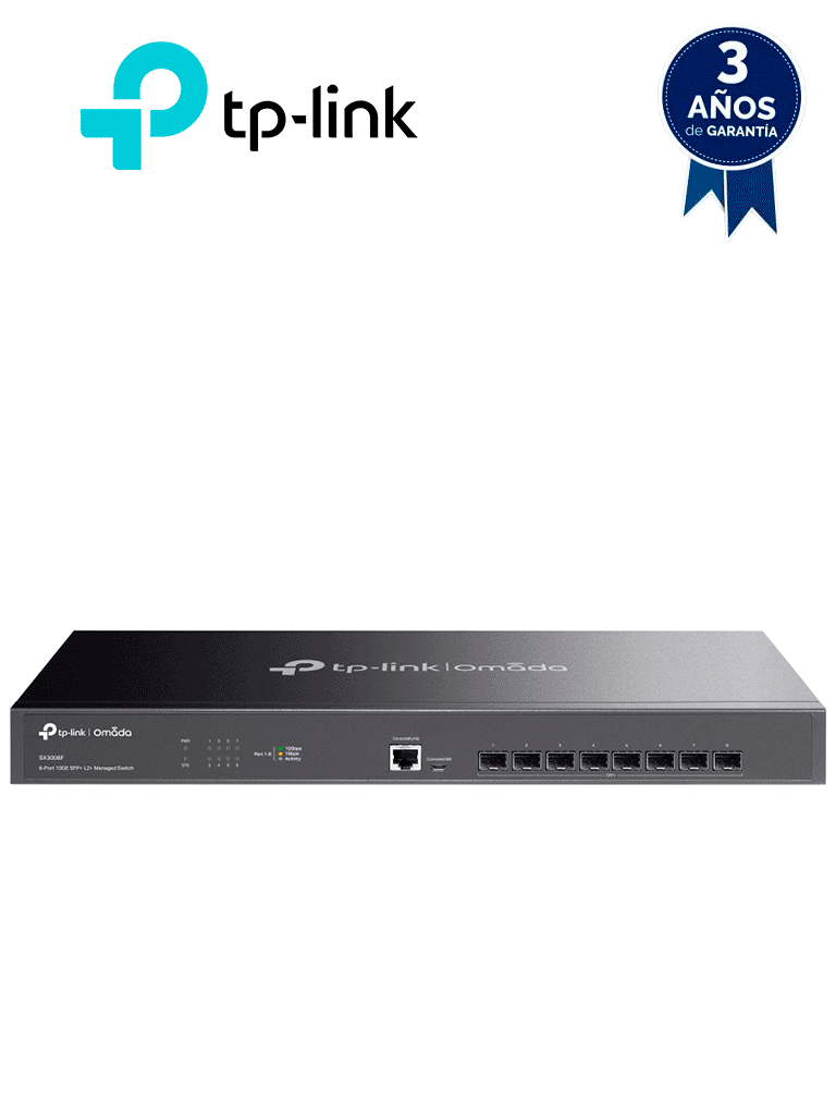 TP-Link Switch Administrable SX3008F, 8 Puertos 10Gbps SFP+, L2+