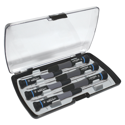 SYS-9501-BT - Juego de destornilladores de precisión / 6 piezas Torx T5-T10 / Mango bimaterial / Acero Cr-V-Mo / Estuche PE antideslizante
