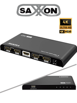 Saxxon LKV314HDR-V2.0 divisor de vídeo HDMI 4x HDMI, 1920 x 1080 Pixeles, Negro, Aluminio