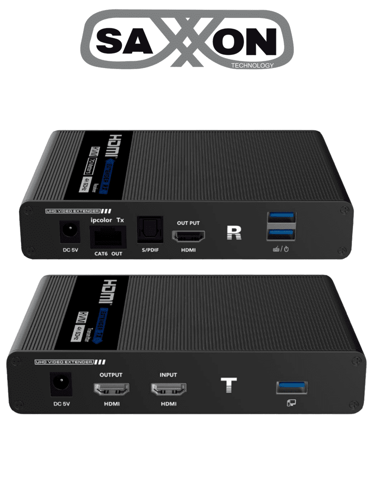 Saxxon LKV676KVM-PI extensor audio/video Transmisor y receptor de señales AV Negro